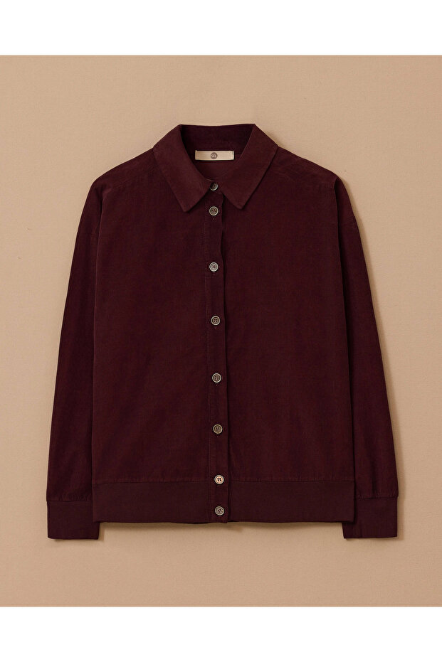 Düğmeli Kadife Ceket - 1