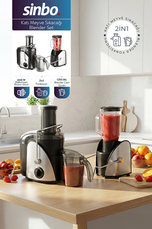 Sj-3195 Solid Fruit Juicer Blender Set - 1