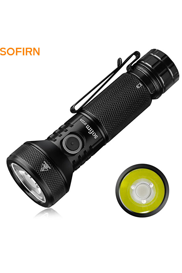 black Sofirn IF22A LED Flashlight 21700 USB C 3A SFT40 2100lm 680M Throw Rechargeable Powerful Rever