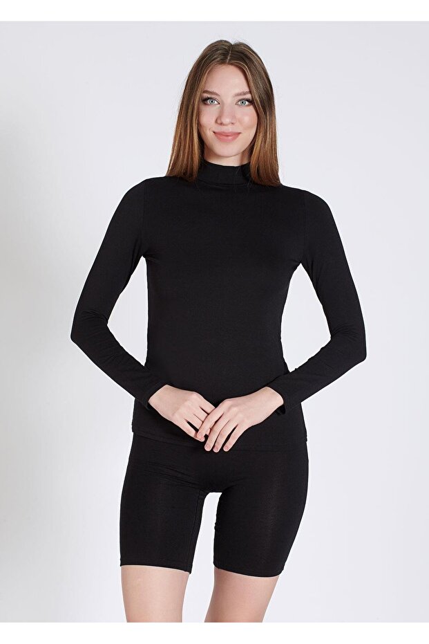 0926 Modal-Cotton Long Sleeve Turtleneck Women's Bodysuit