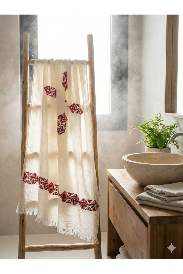 Zerla Axis Peshtemal — Hand Stone-Printed Multifunctional Turkish Cotton Towel - 1