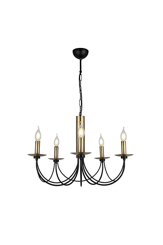 Dofa 5'li Eskitme Siyah Avize - 1