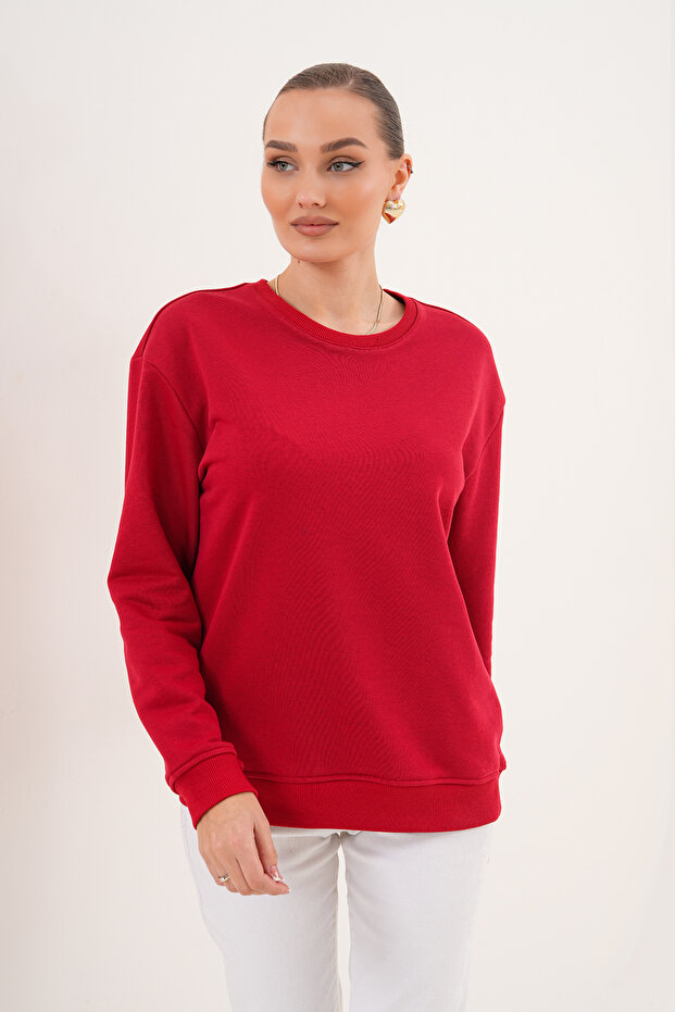 GAUL Unisex Bisiklet Yaka Pamuk Basic Sweatshirt - 5