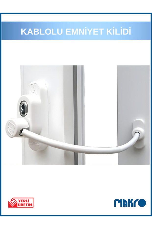 Penkid Steel Wire Rope Pvc Window Safety Child Security Lock White