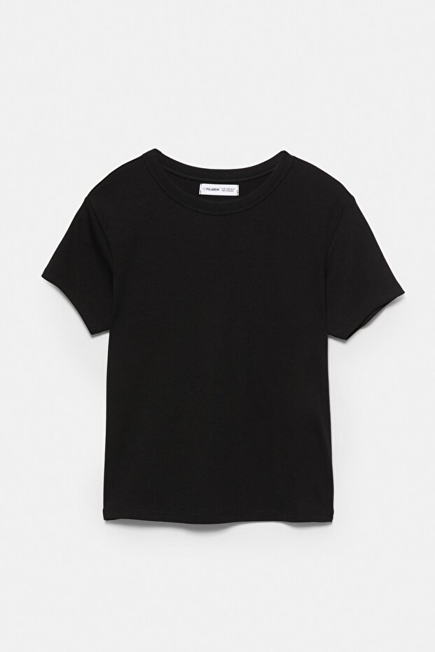 Basic vücuda oturan t-shirt - 6