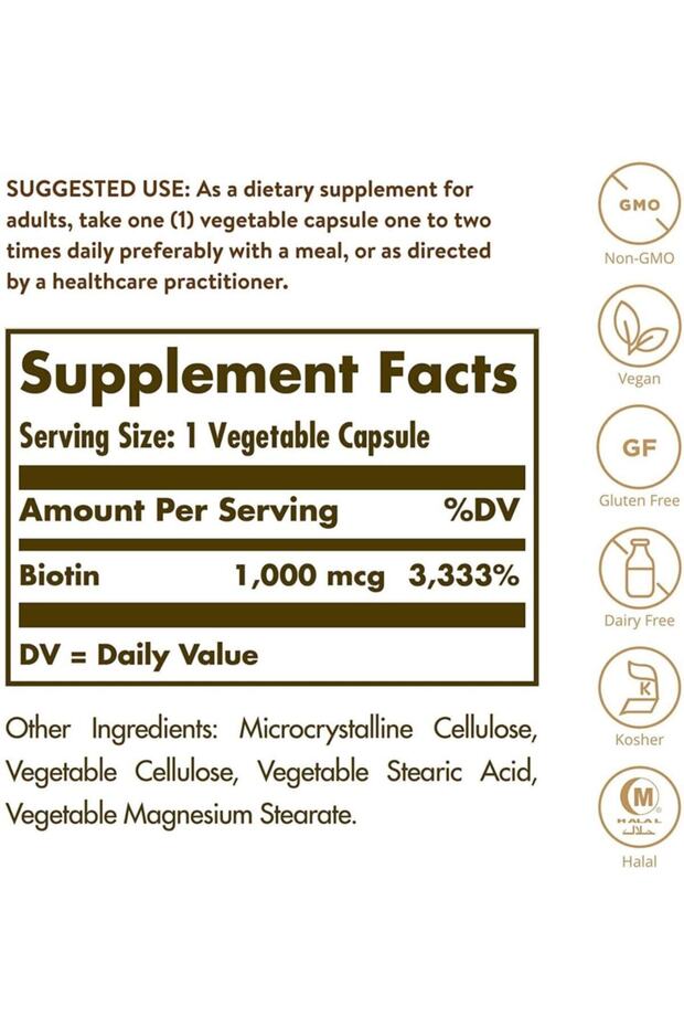 Biotin 1000 Mcg 100 Bitkisel Kapsül - 3