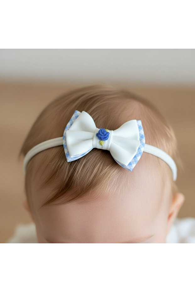 Blue Rose Embroidered Baby Bandana
