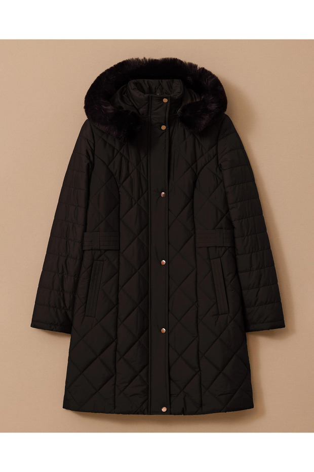 Kapüşonlu Kapitone Anorak Kaban - 6