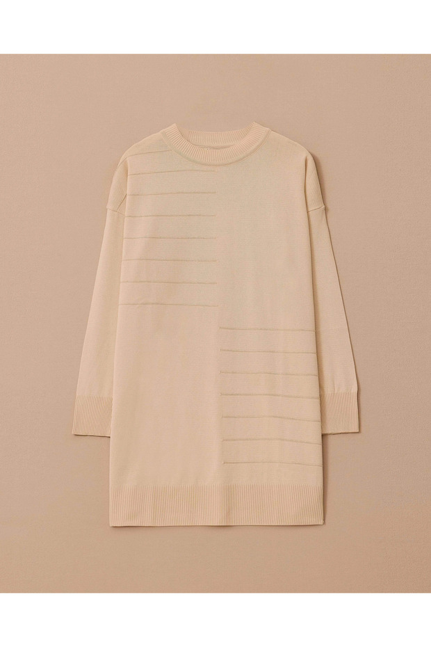 Çizgi Desen Detaylı Triko - 5