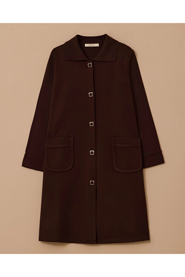 كارديجان تريكو أساسي بمقاسات كبيرة مع جيوب - 5