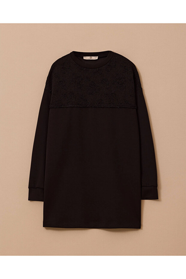 Sim Detaylı Uzun Sweatshirt - 6