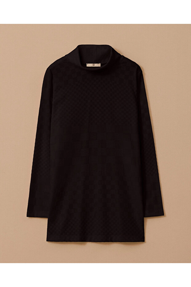 Desenli Uzun Örme Triko - 5