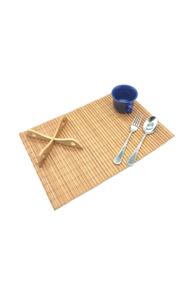 مفرش طاولة من اعواد الخيزران متعدد الاستخدامات 45×30 سم - 4