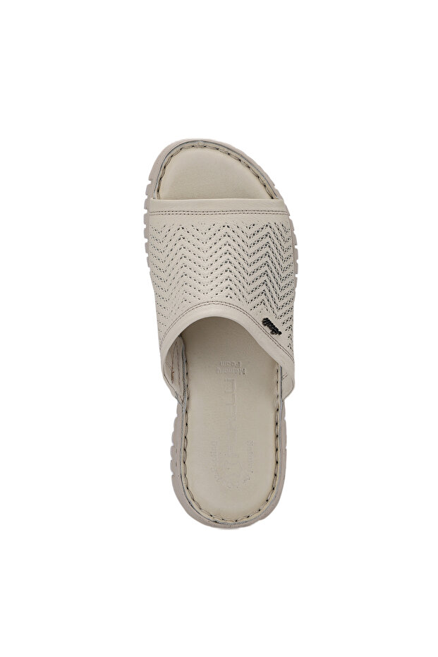 SOFIA-G Kadın Deri Terlik Ekru - 5