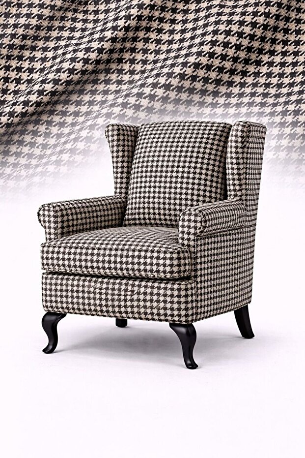 Houndstooth Patterned Upholstery Fabric - 1