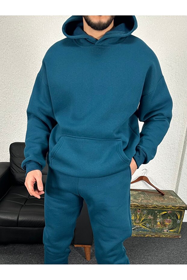 سويت شيرت بقلنسوة بثلاثة خيوط - 2