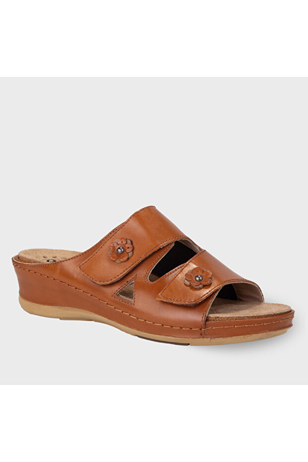 URSULA-G Kadın Deri Hallux Terlik Taba - 2