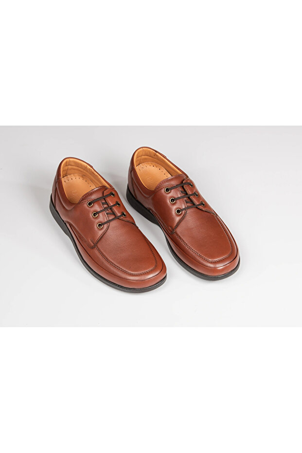 Men's Orthopedic Comfort Shoes Wide Fit-504 - Dark Taba