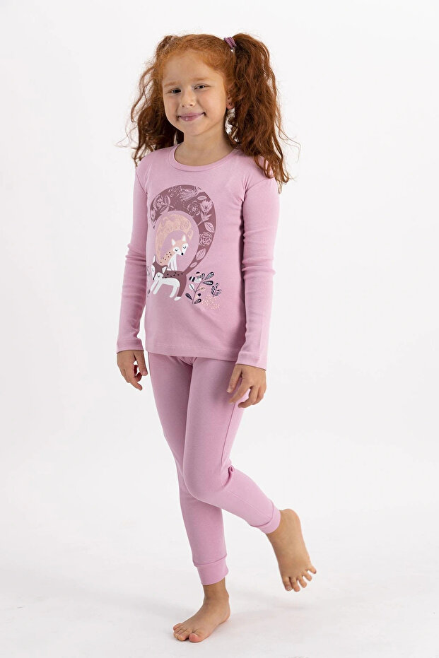 Rolypoly pidžama set za devojčice, roza - 2