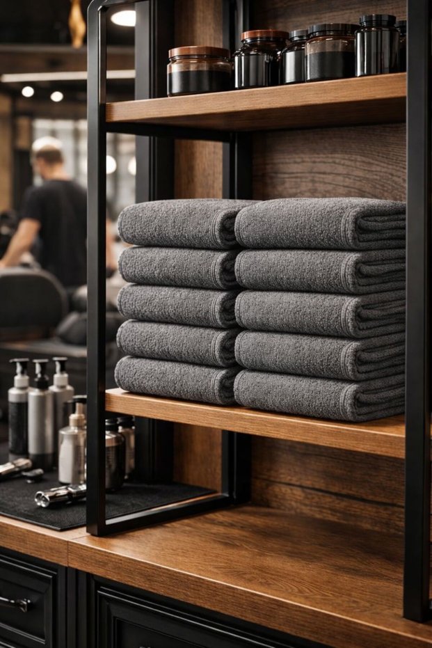 Gray Sports Fitness Towel Stain Resistant Hairdresser Barber Towel 50X90 cm 8 Pieces