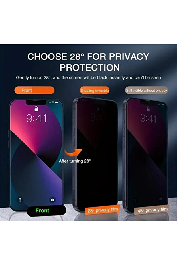 Flatik Glass Screen Protector for iPhone 16 Pro Max - Privacy - 2