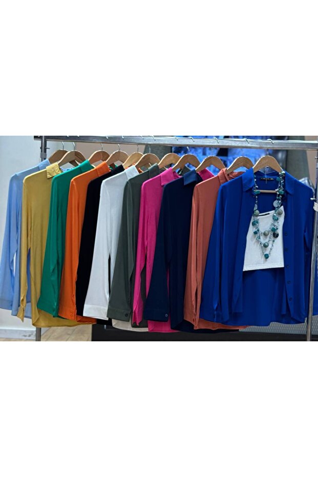 Dokuma Viskon Kumaş Basic Gömlek - 3