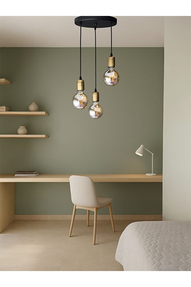 Retro Rustik Modern Eskitme Duy Agora 3'lü Sarkıt - 1