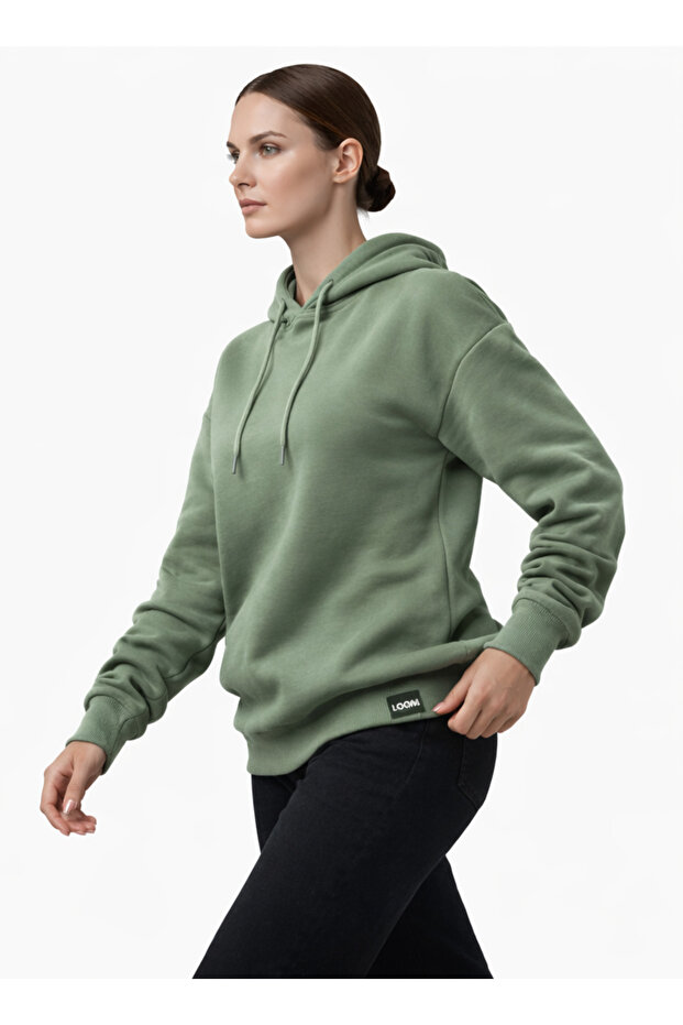 Kadın Pamuklu Kapüşonlu Sweatshirt - 2