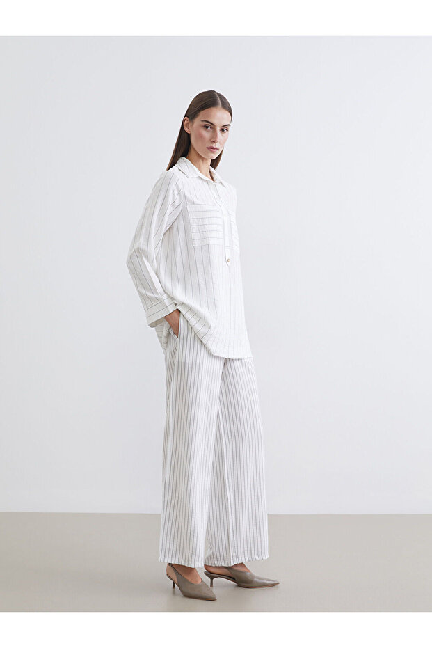 Elastic Waist Striped Women's Trousers