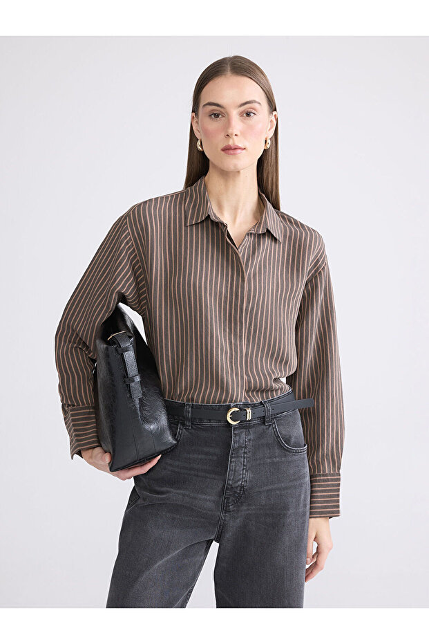 Striped Modal Blend Women's Shirt