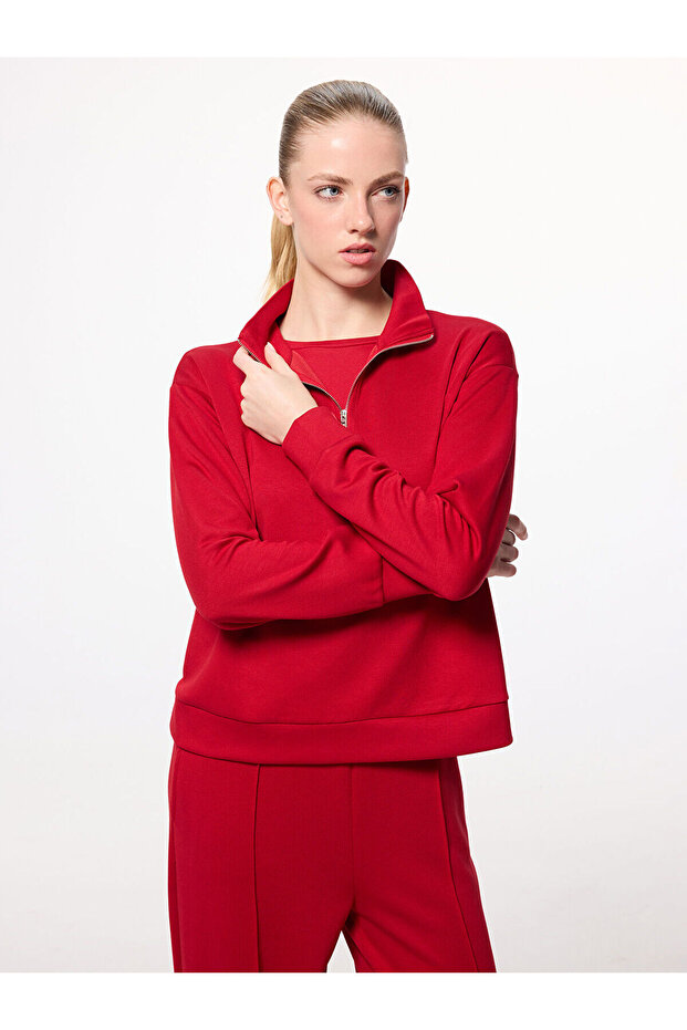 Vizyon New Season Stand Collar Women's Sweatshirt