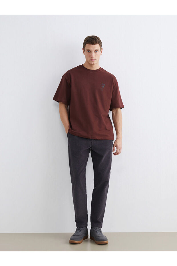 Anthracite Standard Fit Velvet Men's Trousers