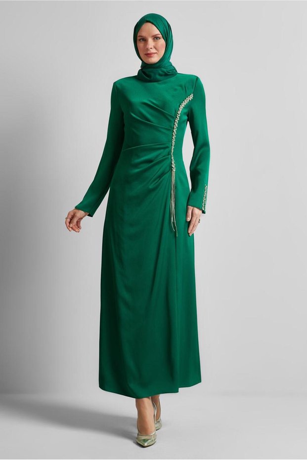 Satin Evening Dress 50516