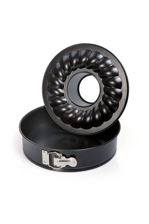 قالب كيك بقاعدة مزدوجة مع مشبك 24 سم - 1