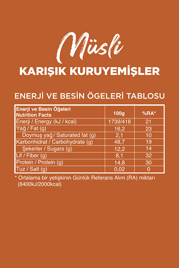 Glutensiz Müsli 2'li - Karışık Kuruyemişli (270 g) + Kırmızı Meyveli (270 g) - 8