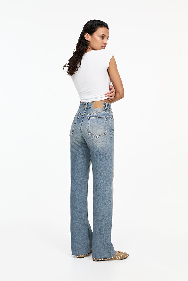 Yüksek bel straight fit jean - 4
