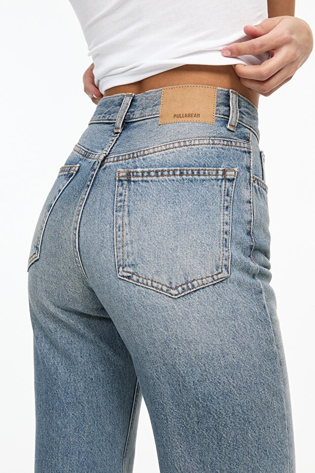 Yüksek bel straight fit jean - 8