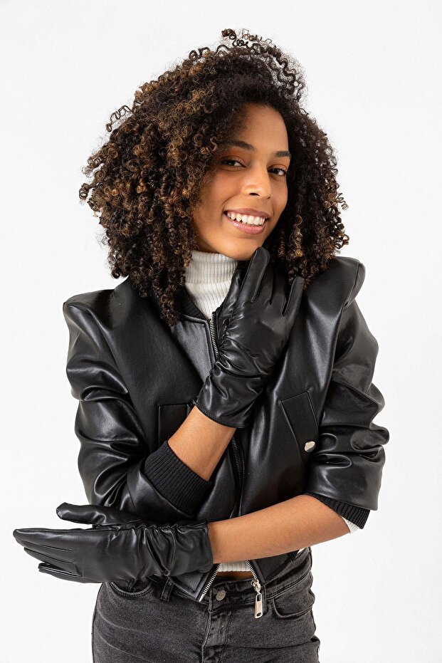 16010 Siyah Deri Eldiven - 6