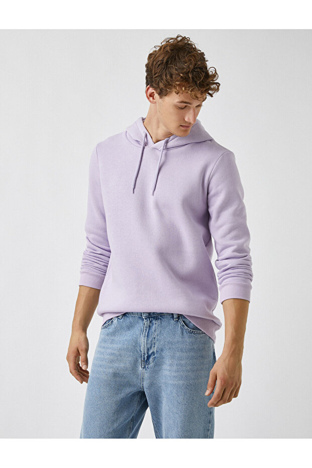 Basic Sweatshirt Kapüşonlu - 2