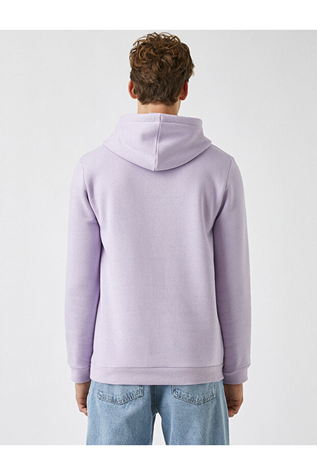 Basic Sweatshirt Kapüşonlu - 4