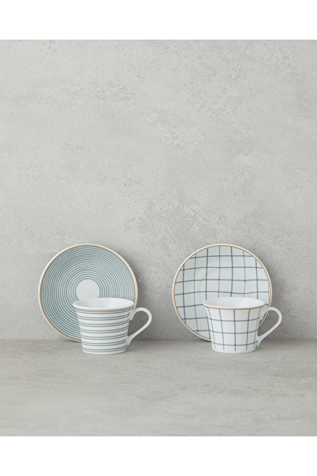 Ashley Porcelain 4 Piece 2 Person Coffee Cup Set Green
