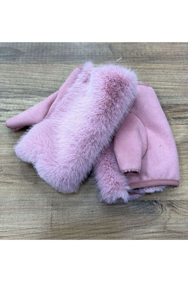 16032 Pembe Peluş Eldiven - 7