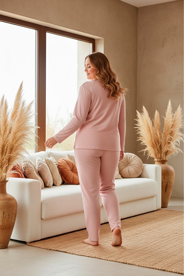 ЗИМОВА ПІЖАМА З ДОВГИМ РУКАВОМ ДЛЯ МАМИ З ШИРОКИМ ОБЛЯГАННЯМ - 5