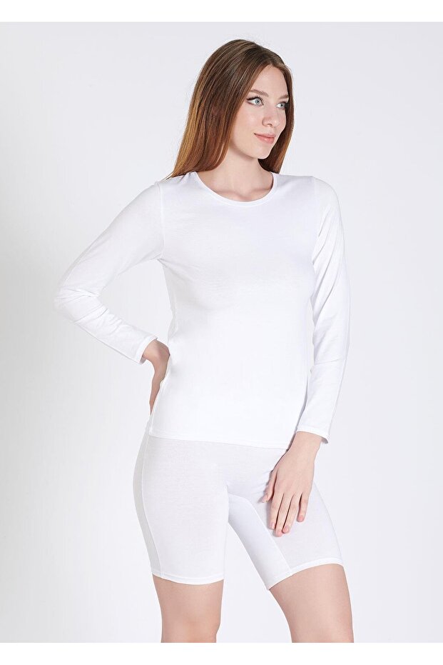 0902 Modal-Cotton Crew Neck Long Sleeve Women's Bodysuit