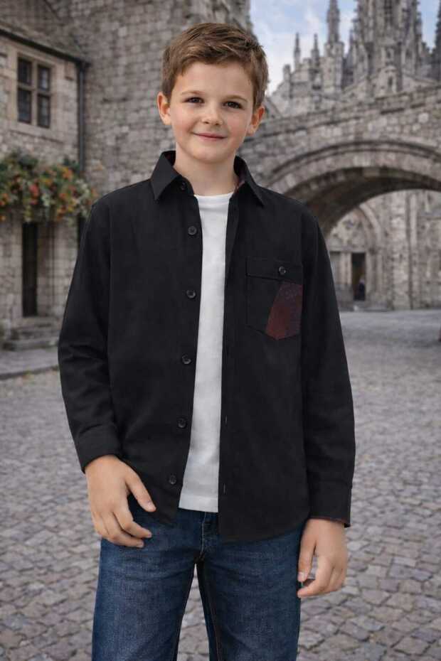 Children's Long Sleeve Straight Lumberjack Men's Shirt