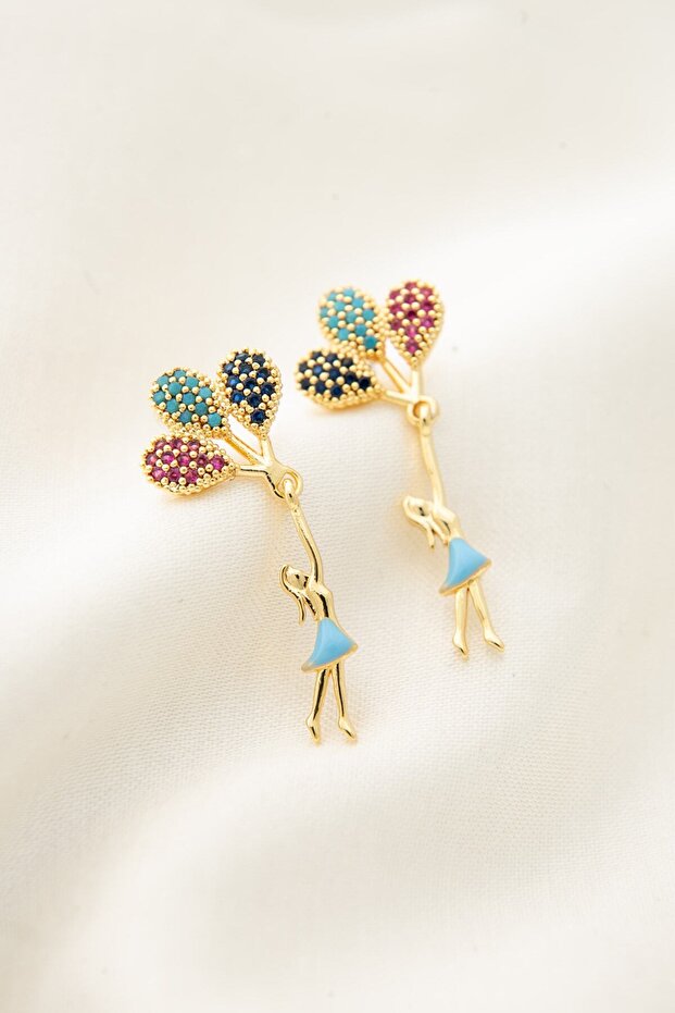 Women's Flying Balloon Figure Earrings