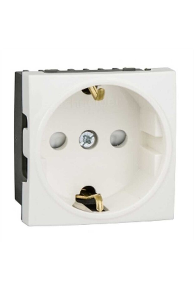 مقبس ETK21045E فائق الحجم 45×45 مم، مقبس أبيض آمن للأطفال مع تأريض - 1