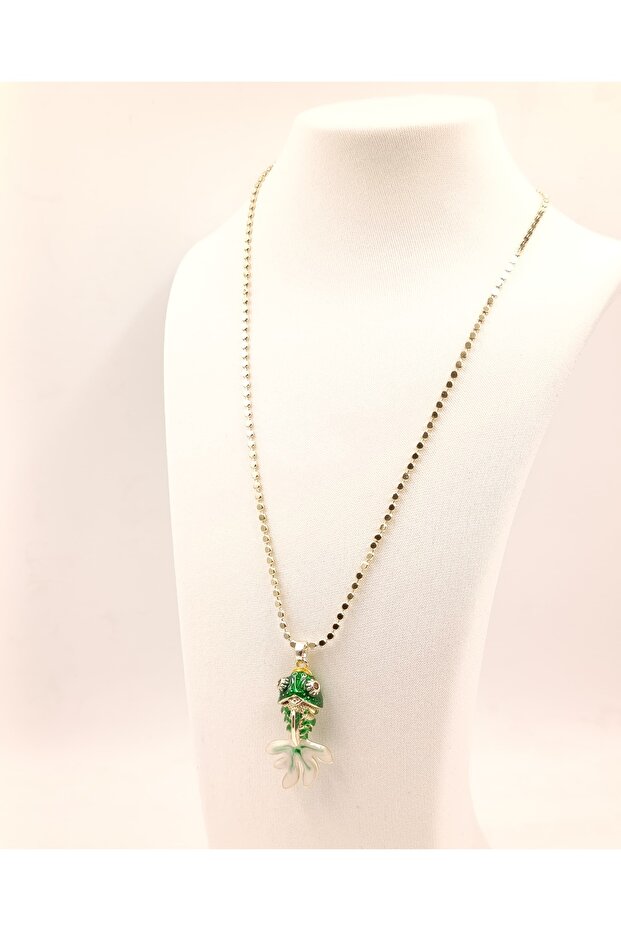 Yeşil balık kolye(çelik) - 3