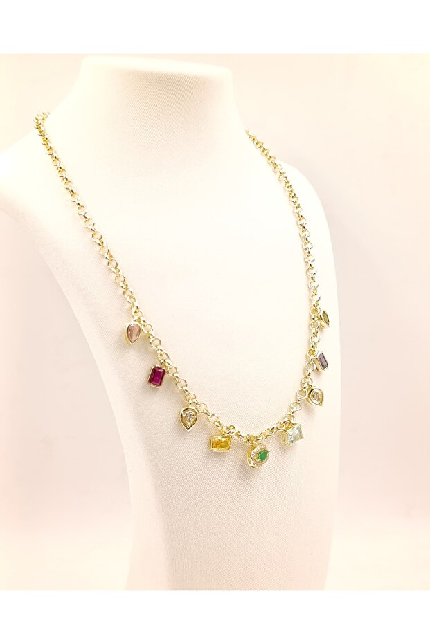 Taşlı kolye(çelik) - 2