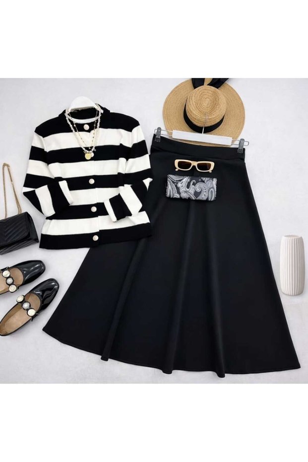 Women's Cardigan-Skirt 2-Piece Set